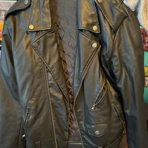 Black ring of fire leather jacket.